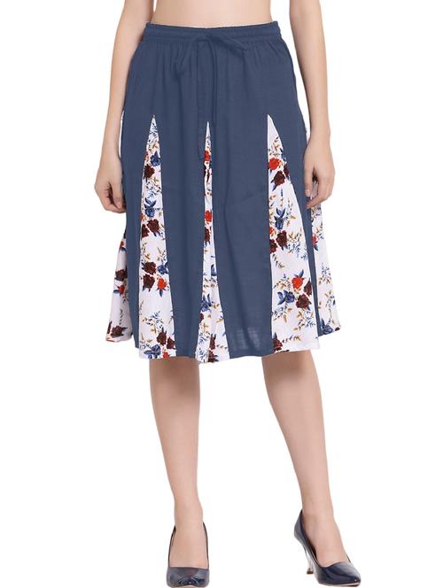 color block printed a-line skirt - 20036522 - Very Small Image - 1