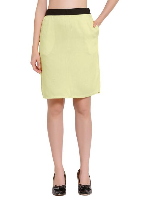 cream solids pencil skirt - 20036589 - Very Small Image - 1