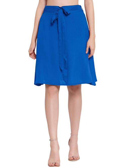 blue solids a-line skirt - 20036611 - Very Small Image - 1