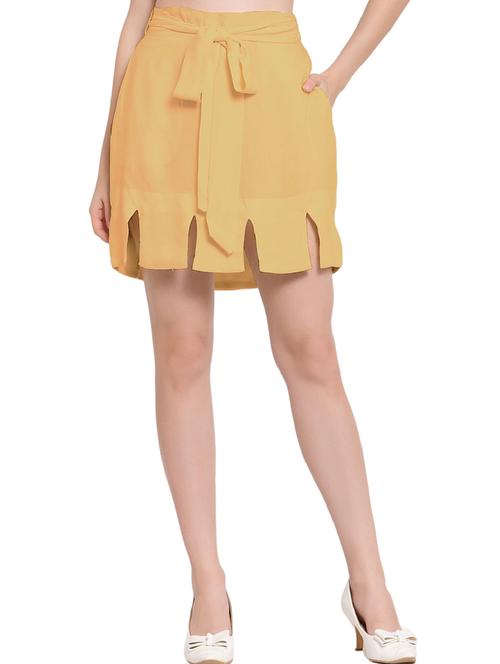 orange solids a-line skirt - 20036744 - Very Small Image - 1