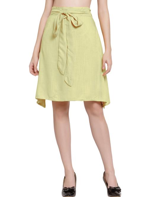 cream solids a-line skirt - 20036796 - Very Small Image - 1