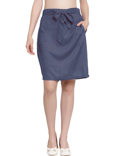 grey solids a-line skirt - 20036902 - Very Small Image - 1