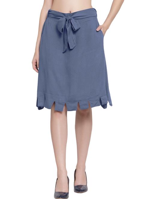 grey solids a-line skirt - 20036926 - Very Small Image - 1