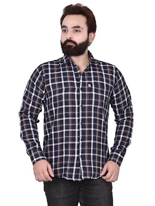 mens checks casual shirt - 20037896 - Very Small Image - 1