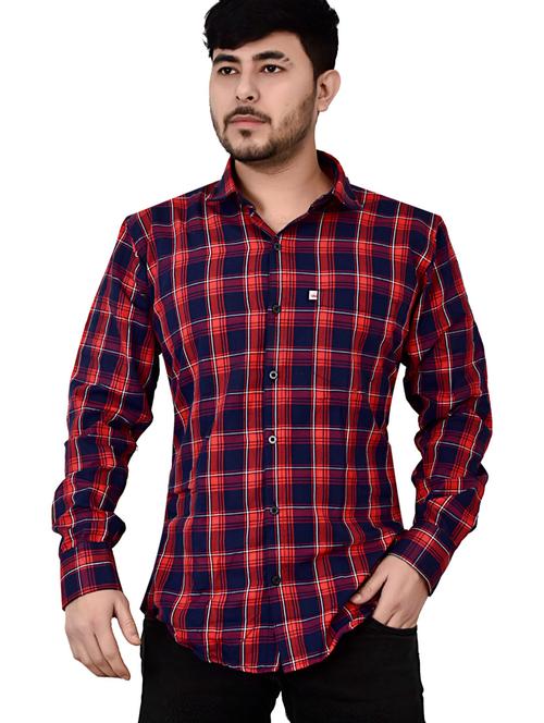 mens checks casual shirt - 20037998 - Very Small Image - 1