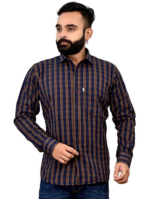 mens checks casual shirt - 20038108 - Very Small Image - 1