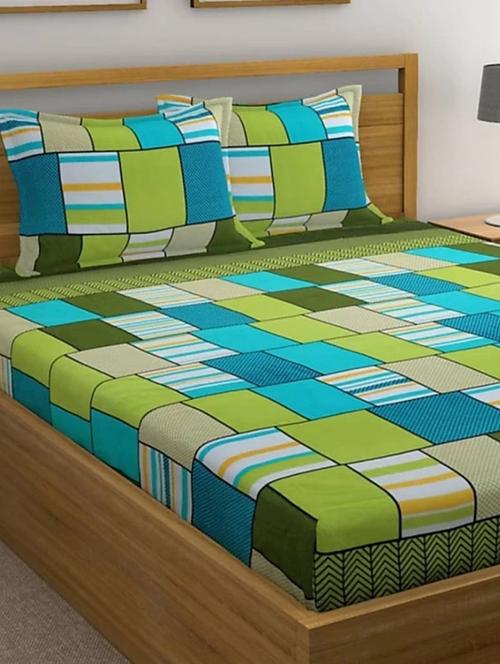multi colored polycotton bedsheet - 20038970 - Very Small Image - 1