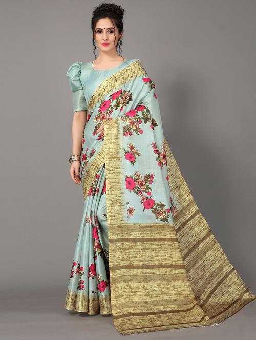 sea green mysore silk saree with blouse - 20039303 - Very Small Image - 1