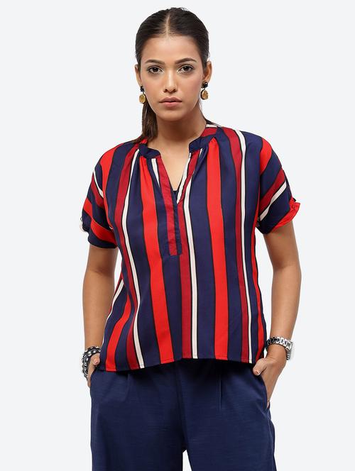 women's straight mandarin neck top - 20040336 - Very Small Image - 1