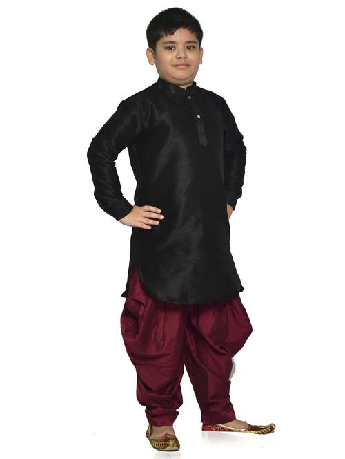 black cotton kurta salwar set - 20040359 - Very Small Image - 1