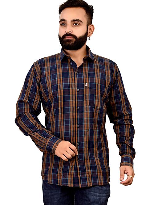 mens checks casual shirt - 20040761 - Very Small Image - 1