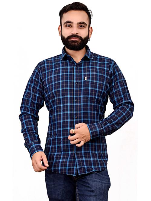 mens checks casual shirt - 20040959 - Very Small Image - 1