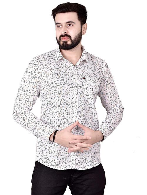 white cotton blend casual shirt - 20041153 - Very Small Image - 1
