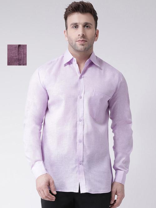 mens self design casual shirt - 20041572 - Very Small Image - 1
