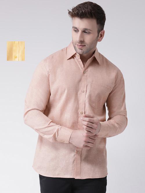 mens melange casual shirt - 20041587 - Very Small Image - 1