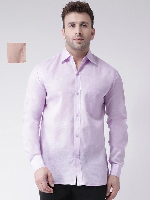 mens melange casual shirt - 20041595 - Very Small Image - 1