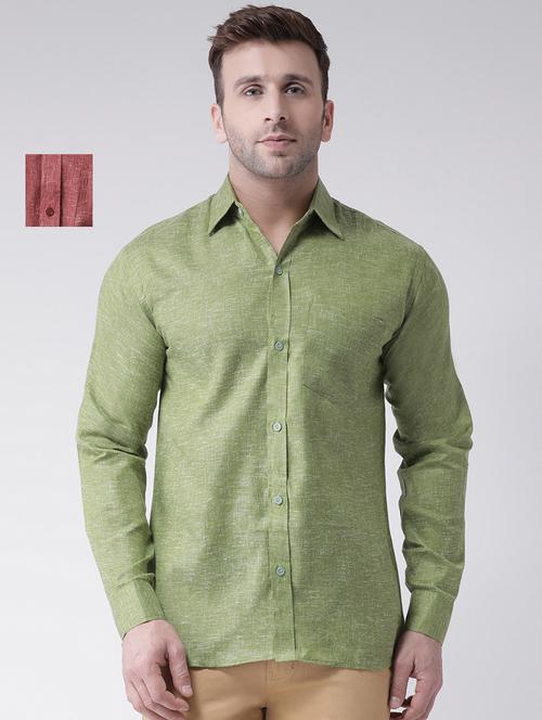 mens self design casual shirt - 20041641 - Very Small Image - 1