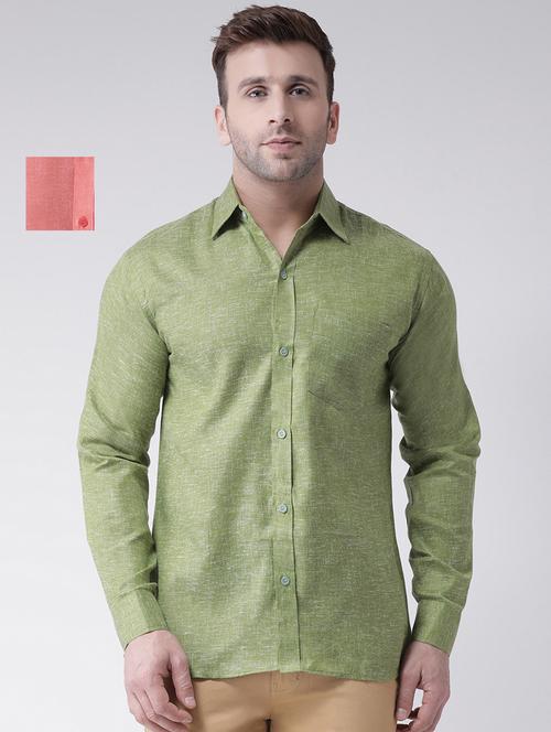 mens self design casual shirt - 20041645 - Very Small Image - 1