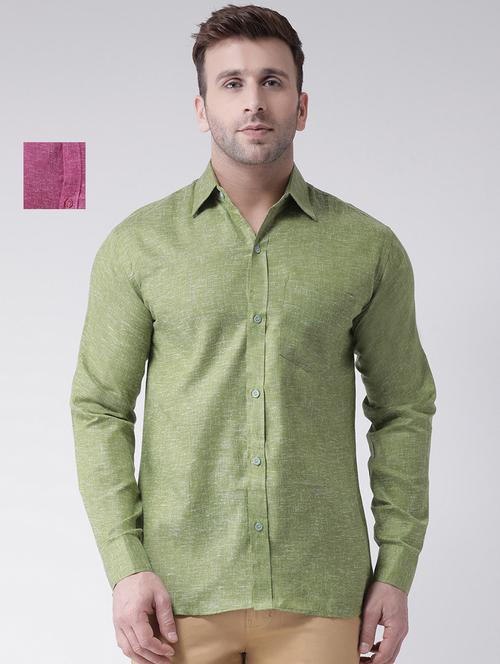 mens self design casual shirt - 20041650 - Very Small Image - 1