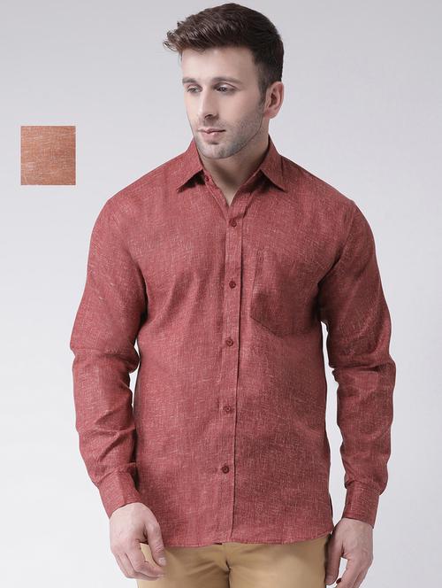 mens melange casual shirt - 20044695 - Very Small Image - 1