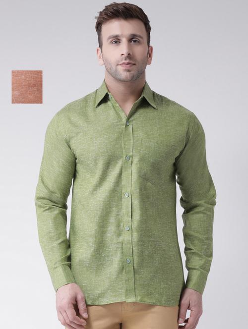 mens self design casual shirt - 20044697 - Very Small Image - 1