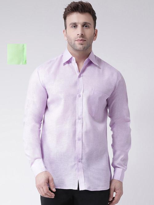 mens melange casual shirt - 20044729 - Very Small Image - 1