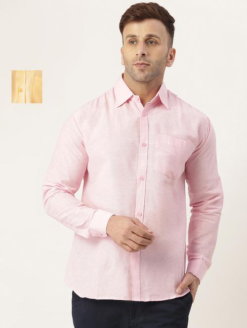 mens melange casual shirt - 20044788 - Very Small Image - 1