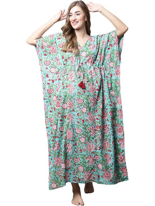 women printed cotton maternity kaftan - 20045167 - Very Small Image - 1