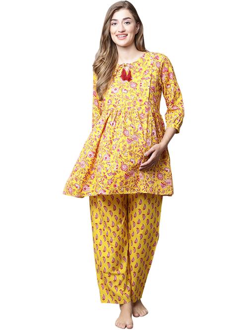 women printed cotton maternity wear - 20045178 - Very Small Image - 1