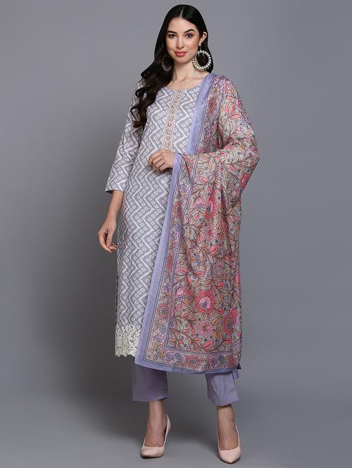 purple kurta pant set - 20045250 - Very Small Image - 1