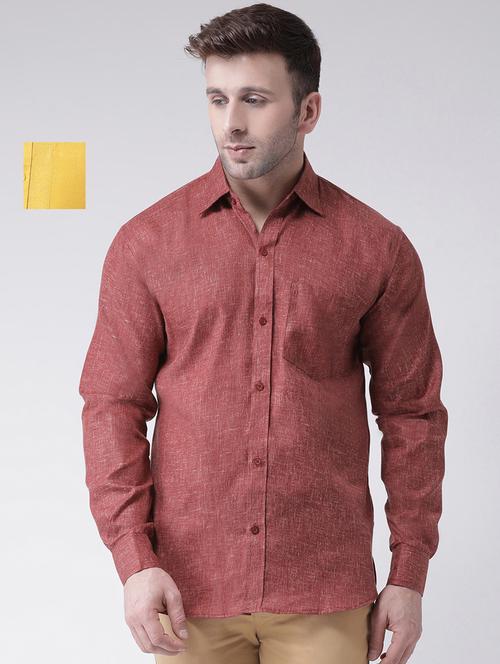 mens self design casual shirt - 20045394 - Very Small Image - 1