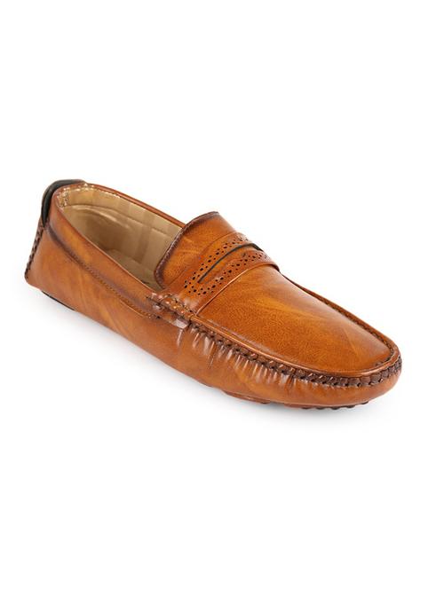 tan synthetic slip on loafers - 20045470 - Very Small Image - 1
