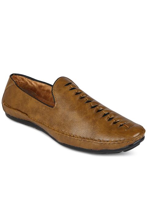 tan synthetic slip on loafers - 20045472 - Very Small Image - 1
