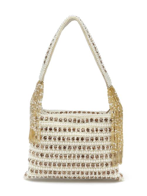 embellished cream silk handbag - 20045547 - Very Small Image - 1