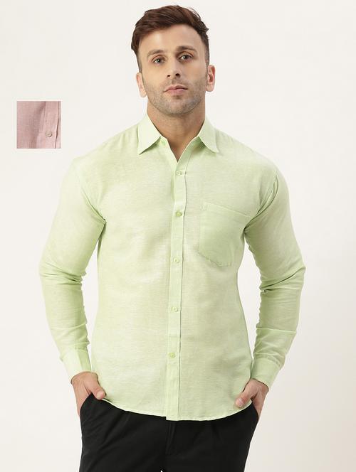 mens self design casual shirt - 20045626 - Very Small Image - 1