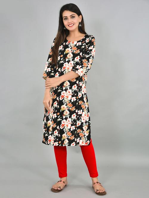 black floral printed maternity kurti - 20046084 - Very Small Image - 1