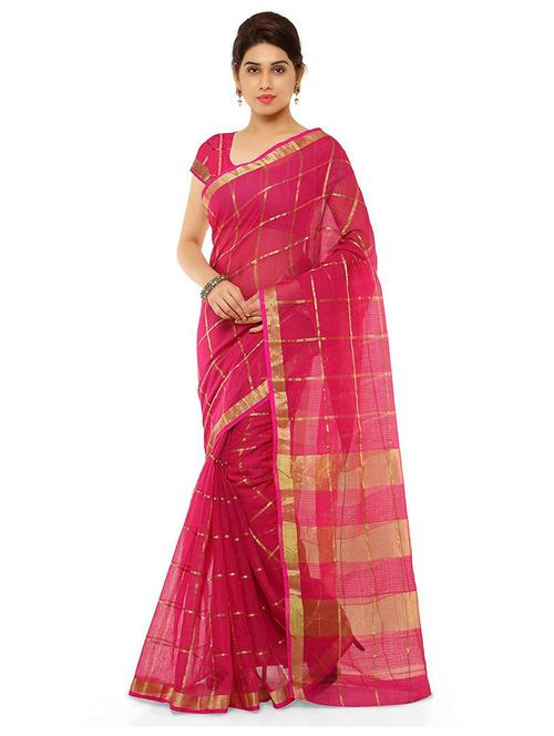 pink stripes kanjivaram saree - 20046600 - Very Small Image - 1