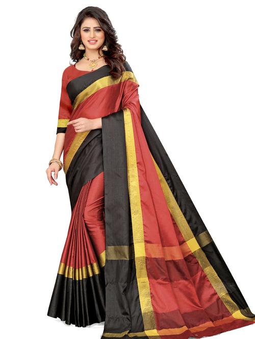 color block woven saree - 20046764 - Very Small Image - 1