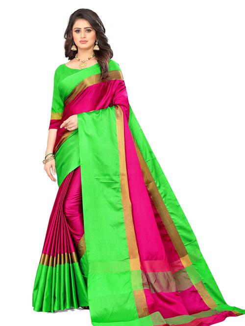 color block woven saree - 20046776 - Very Small Image - 1