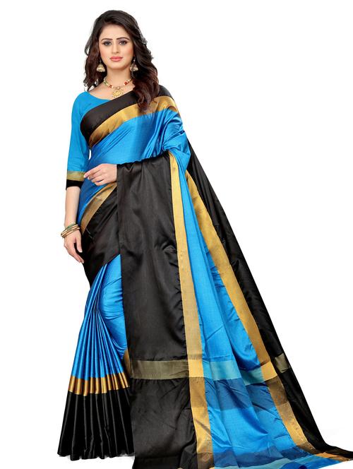 color block woven saree - 20046782 - Very Small Image - 1