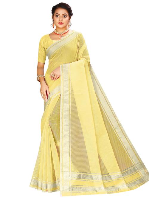 woven striped saree with blouse - 20047076 - Very Small Image - 1