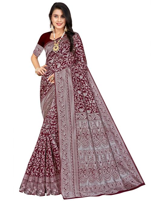 self design kanjivaram saree with blouse - 20047112 - Very Small Image - 1