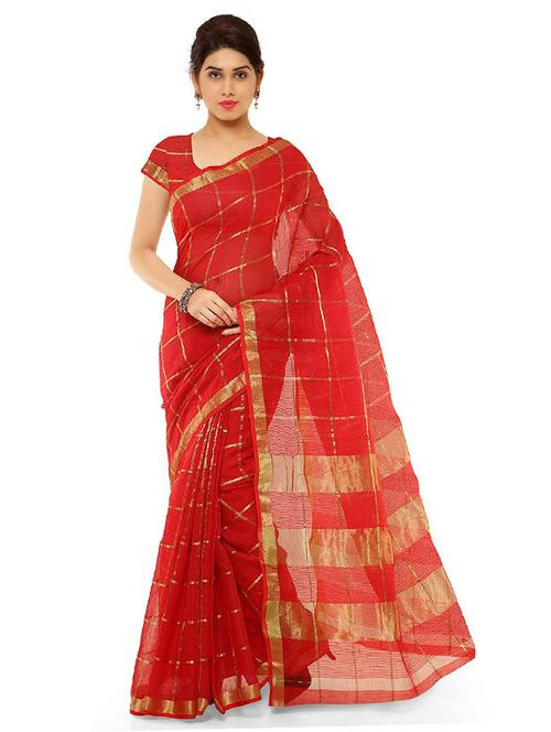 checkered kota doria saree with blouse - 20047206 - Very Small Image - 1