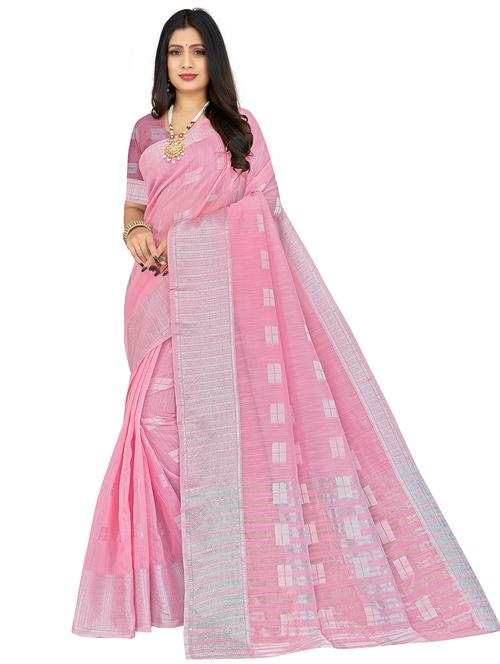 self design woven saree with blouse - 20047254 - Very Small Image - 1