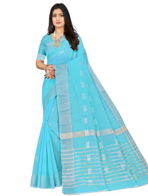 self design woven saree with blouse - 20047404 - Very Small Image - 1