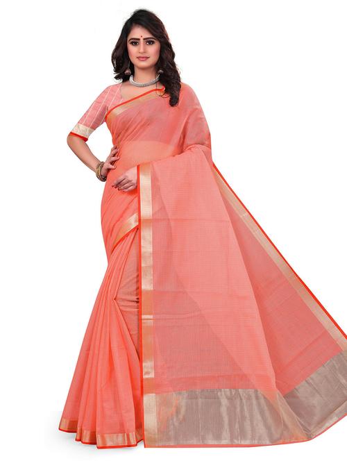 self design kota doria saree with blouse - 20047427 - Very Small Image - 1