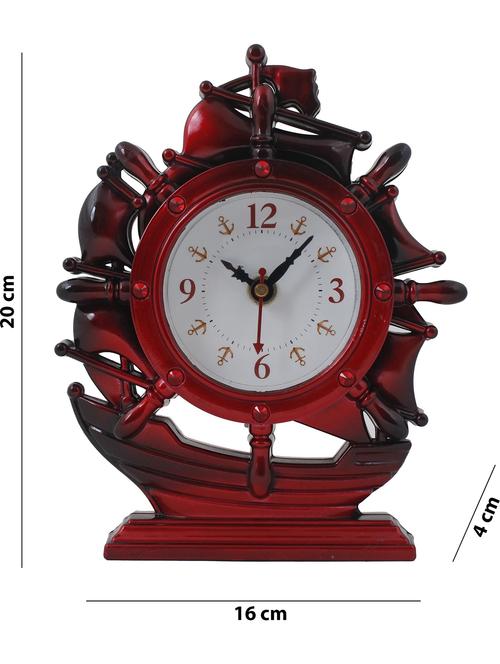 sigaram sailing ship redish rose wood finish table clock - 20047544 - Very Small Image - 1