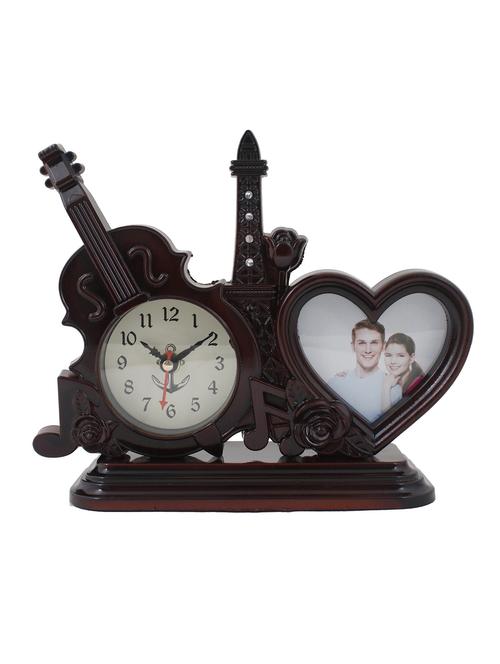sigaram guiter effile tower photo frame with dark cola wood finish table clock - 20047568 - Very Small Image - 1