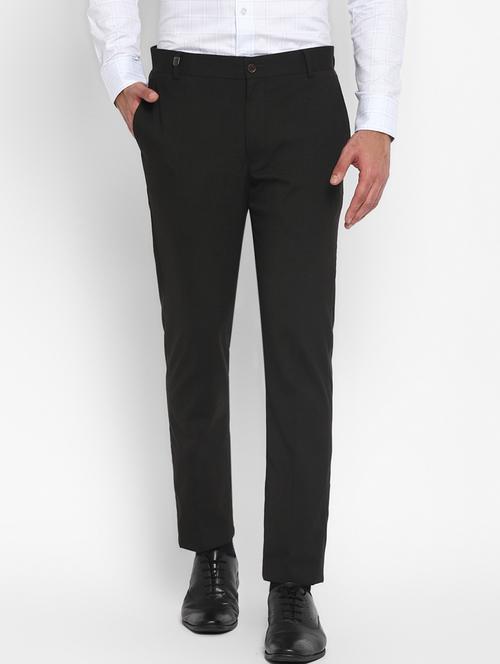 men's solid flat front formal trouser - 20047908 - Very Small Image - 1