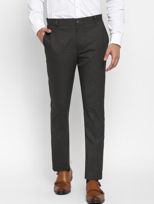solid flat front formal trousers - 20047919 - Very Small Image - 1